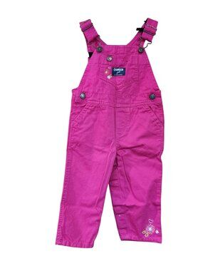 OshKosh Floral Pink Overalls Girls Size 12 mos
